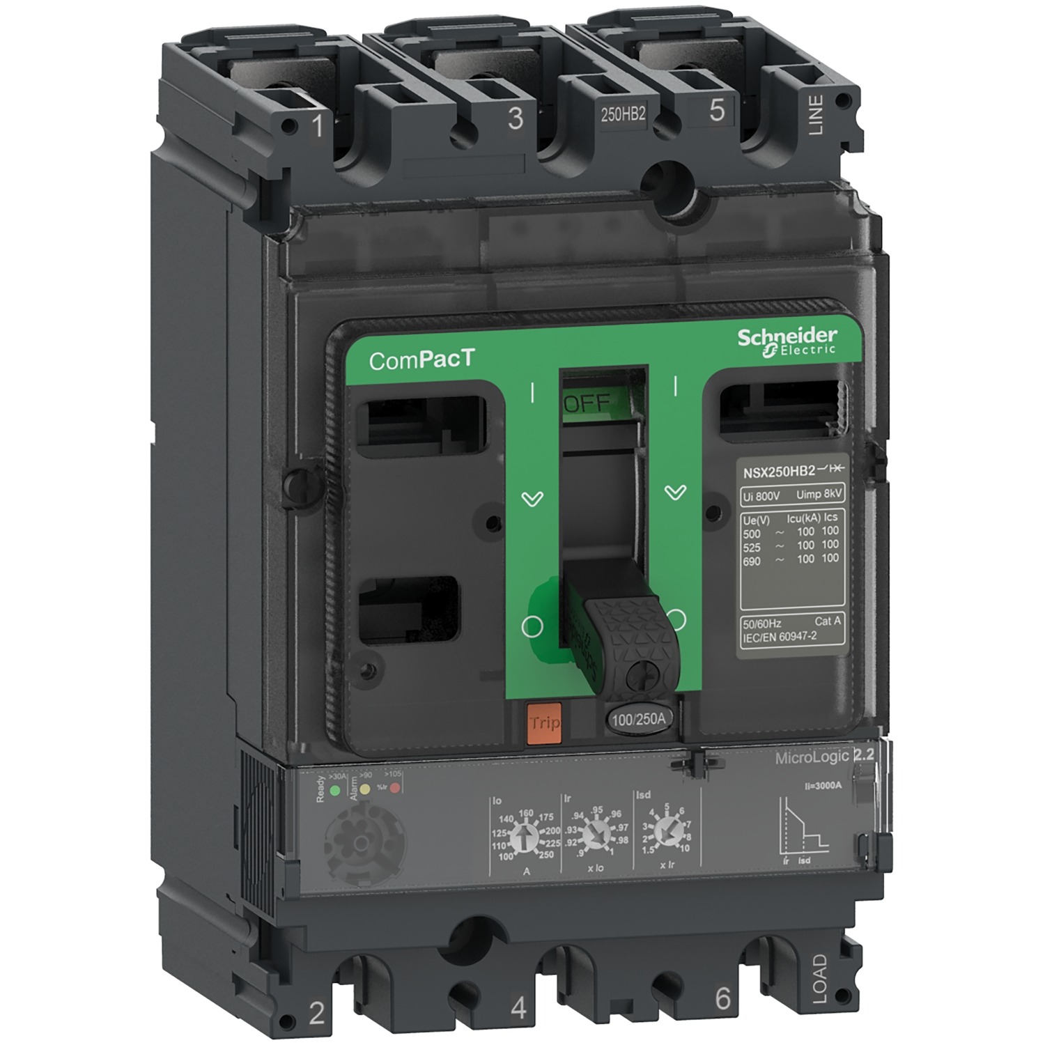 Schneider Electric ComPacT NSX MCCB 16A–630A B2B bulk supply GCC India genuine warranty